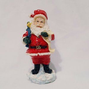 Santa Claus Figurine Holding Bag Toys Christmas 4"